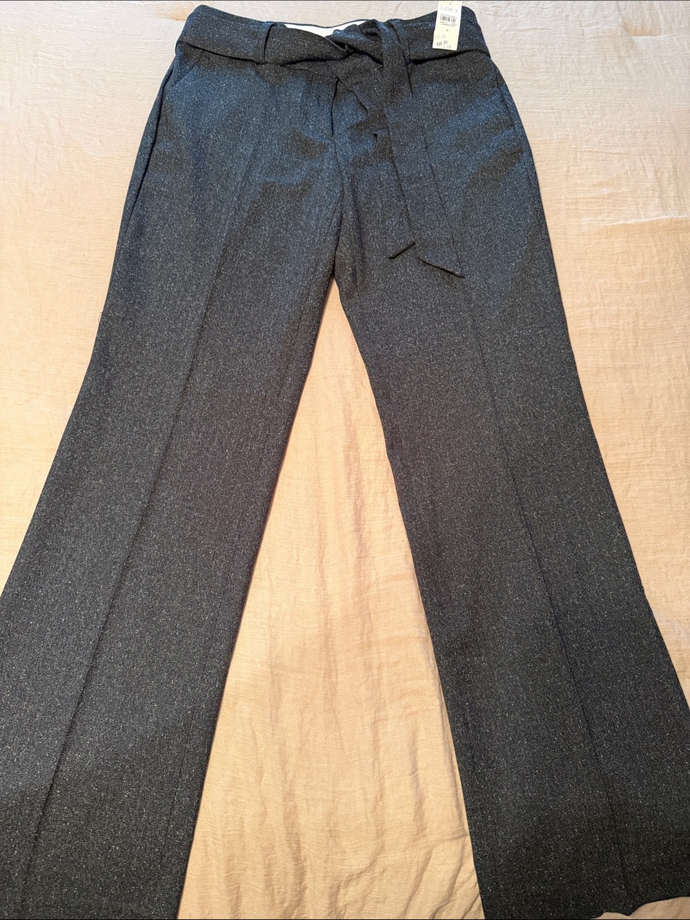 Women’s Dark Blue/Charcoal Dress Pants with Detachable Tie Waist